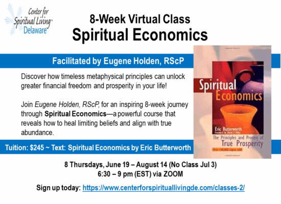Spiritual Economics 8-Week Virtual Class - Eugene Holden
