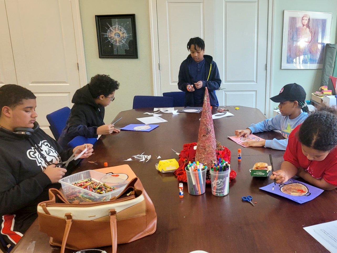 Kids Art Project - Group at Table